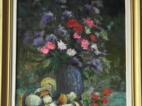 Still Life with Flowers and Mushrooms – by Vilmos Podolyák
